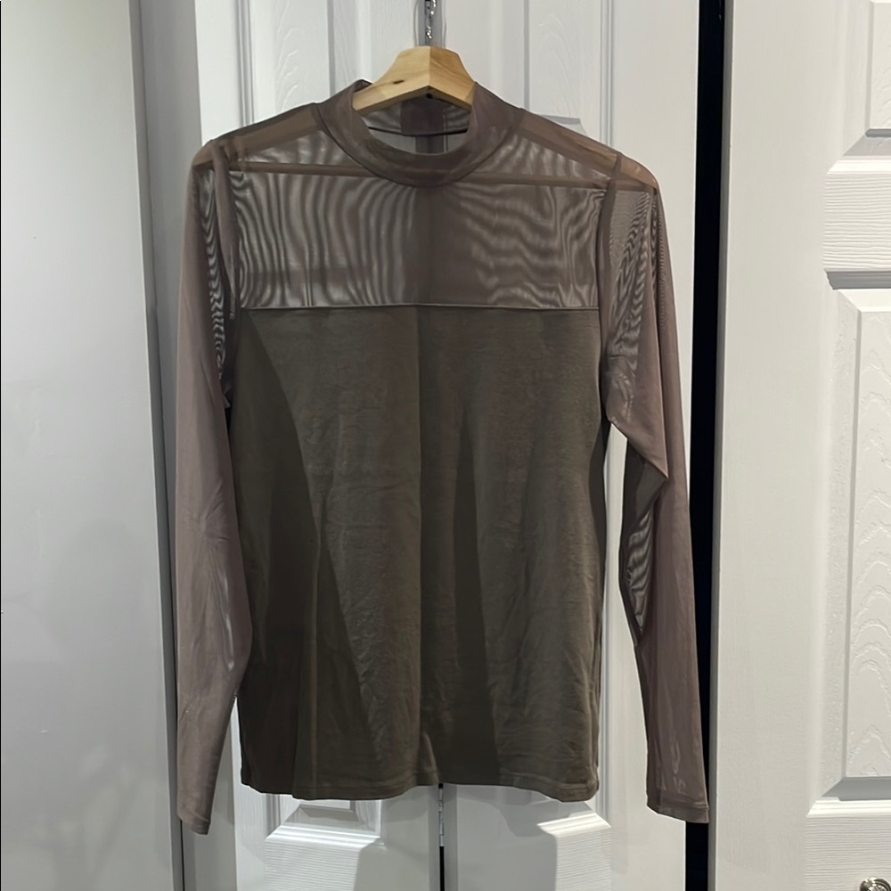 Gap Taupe Mesh Top